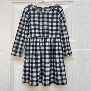 5T black and gray buffalo plaid dress SOFT! Old Navy
